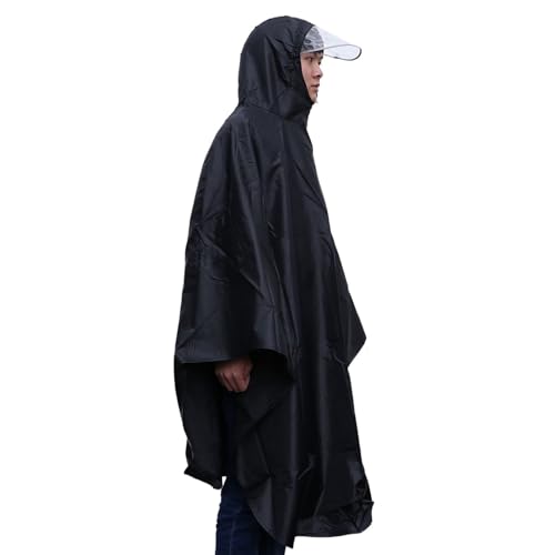 Mantella Antipioggia Mantella Impermeabile con Cappuccio for Bici con copripioggia Poncho for Adulti Cappucci Mantello Impermeabile for Equitazione Ciclismo Scooter Poncho Antipioggia(Type B Black)