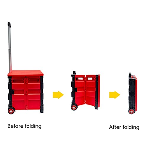 gbgymjm Einkaufswagen Zusammenklappbarer Einkaufswagen Auf Rädern Tragbarer Einkaufstrolley Handwagen Gepäckwagen Für… – Bild 4