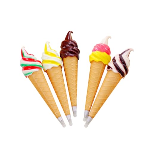 Uonlytech Lot de 5 Stylos à Bille Forme Glace en Plastique, Design Créatif et Confortable pour Écrire, Maison Bureau Couleur Aléatoire