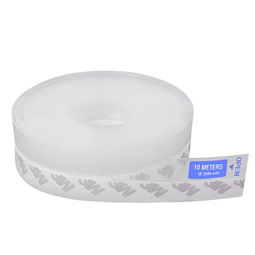 Weatherproof Door & Window Seal Strip - 10m x 25mm Transparent Silicone Tape, Self-Adhesive, Windproof, Dust & Soundproof