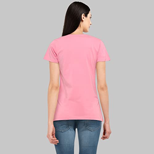 Image of Women's, Round Neck, Half-Sleeve, Printed, Cotton, Regular Fit, T-Shirt for Women