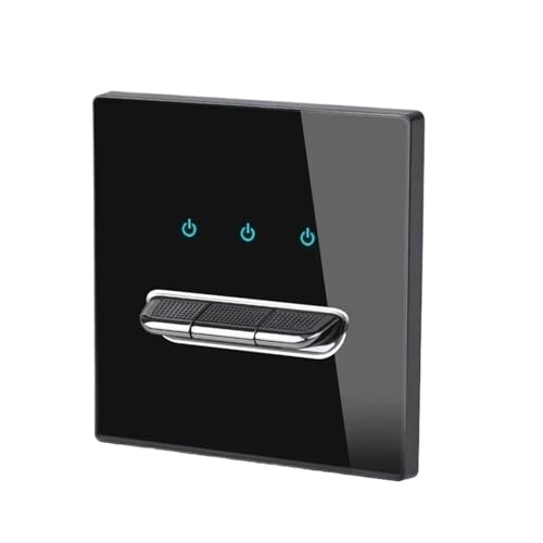 Panneau d'interrupteur mural double va-et-vient triple commande LED verre