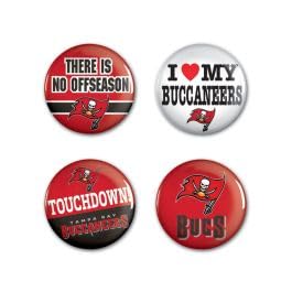 Tampa Bay Buccaneers Lot de 4 boutons pour personnaliser vos sacs de sport