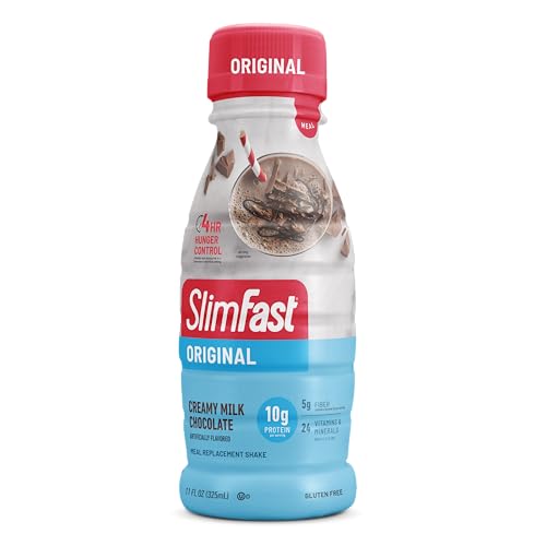slimfast meal replacement shake original creamy milk chocolate 10g of ready to drink protein 11 fl oz bottle 4 count pack of 3 packaging may vary