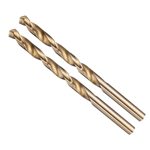METALLIXITY Drill Bit (17/64) 2pcs 4241 High-Speed Steel Straight Shank Gold Finish 118 for Wood Plastic Iron Copper Aluminum Low Soft Metal