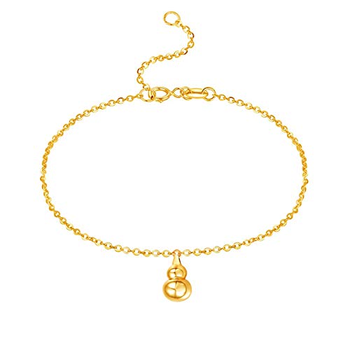 Chaîne de bracelet de cheville en or 18k pour femme avec charms gourde