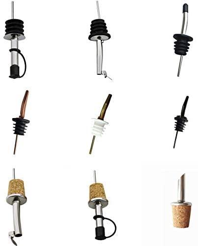 1pc Tapón de botella Vertedor de vino tinto con tapa Aceite Botella de champán Tapón de madera Tapa negra Vertedores Bar Suministros para fiestas Regalo para amantes del vino (Color : NO.4) (No.10