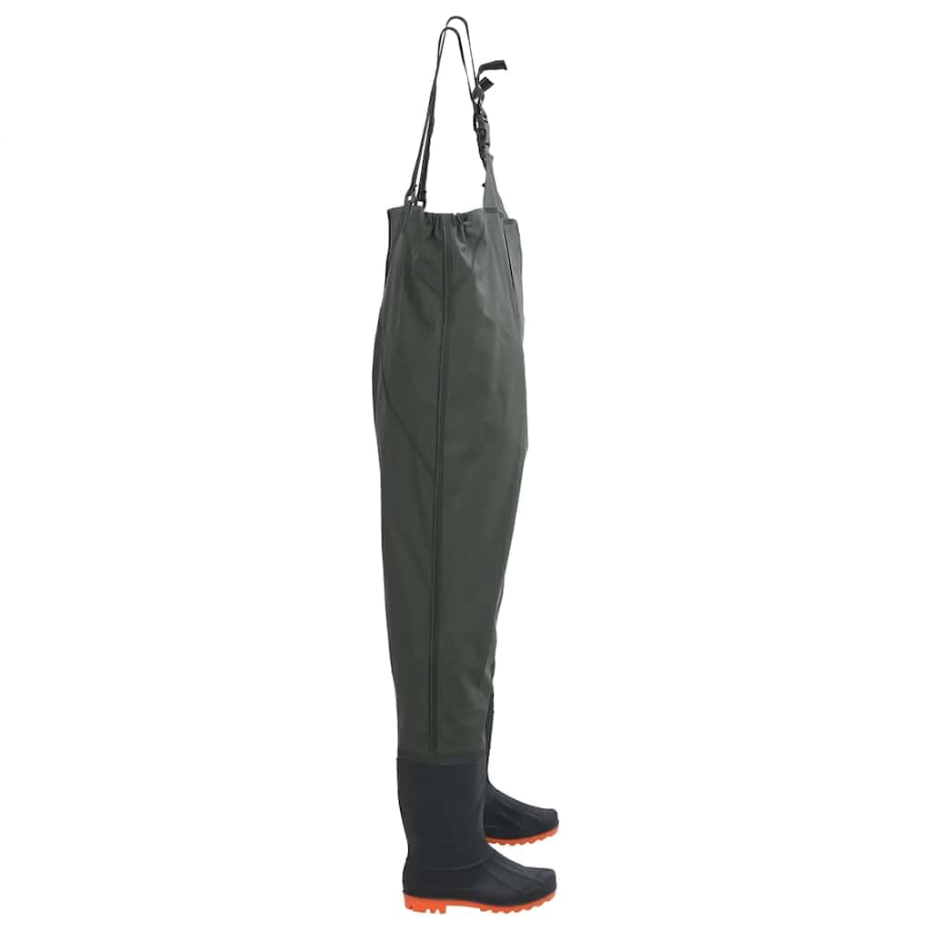 Salopette impermeabili con stivali di gomma integrati, taglia in poliestere rivestito in PVC, per pesca, caccia, agricoltura e attività all'aperto, impermeabile, traspirante, robusto
