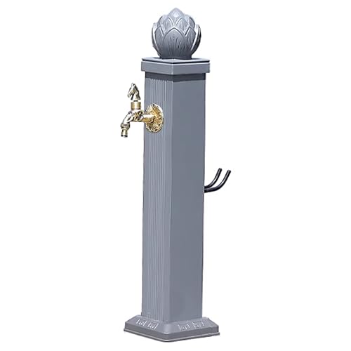 QSNYJPL Grifo Exterior Jardin, Fuentes Exterior Vertical, Grifo Manguera Jardin Anticongelantes con Gancho de Acero Inoxidable para Riego y Lavado de Patios(72cm/28in)