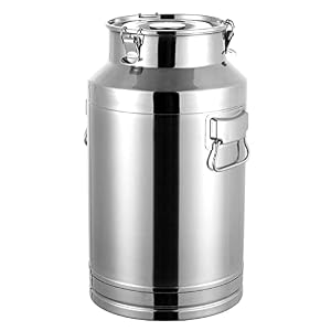 WSAH Seau à Lait en Acier Inoxydable de Grande capacité avec Couvercle scellé, pichet fourre-Tout pour Seau à vin Portable, boîte à thé / 15L