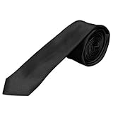 corbata negra de luto Permite nudo doble y normal. OcioDual Elegante Corbata estrecha color negro satinado negra de moda poliester unisex Tie Necktie Black Satin