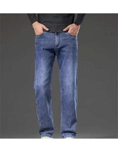 Men's Ripped Straight Loose Jeans Classic Style High Elasticity Baggy Denims Pants 7