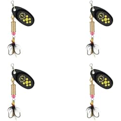 Cebo Para Pescar Doradas En La Playa Señuelos De Pesca Clásicos De 4 Unidades, Lentejuelas De Metal, Cucharas Giratorias De Pesca, Reutilizables para Todo Tipo de Peces, Cebo de 7cm x 3,3cm, Peso de 9 gr Cada Unidad