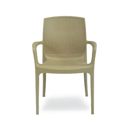 Image of Supreme Texas Heavy Duty Armrest Plastic Chair for Home, Garden, Office, Indoor /Outdoor Use(Color: Dark Beige; Qnt: 4 Pc.)