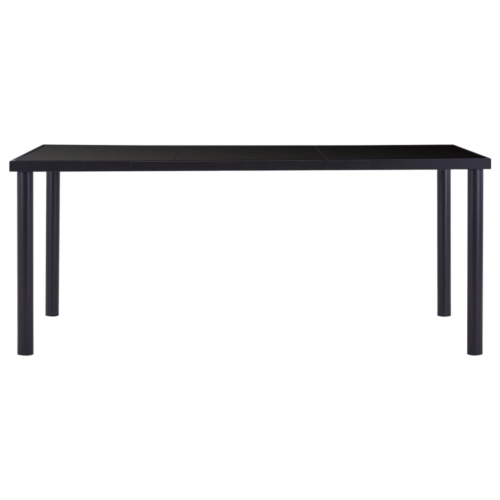 Table repas noire 180x90 cm en verre trempé : la solution idéale facile d'entretien