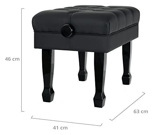 Classic Cantabile Banc de piano modèle W noir brillant - Les Beatles, Paul McCartney, John Lennon, RIngo Starr, George Harrison Classic Cantabile Banc de piano modèle W noir brillant – Image 5