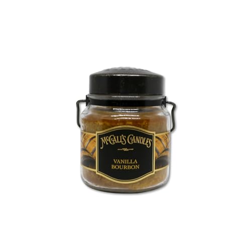 Image of McCall's Candles | Vanilla Bourbon | 16 oz Two-Wick Scented Candle | USA-Poured | Vintage Rustic Jar with Carrying Handle | Vanilla Bean, Bourbon & Honey Fragrance