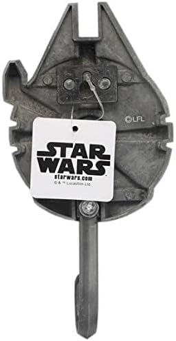 Miniatura 4 de Open Road Brands Disney Star Wars Millennium Falcon - Gancho de pared de hierro fundido para abrigos, chaquetas, llaves y más