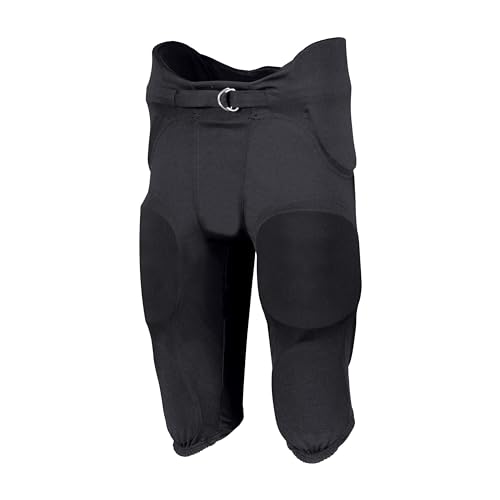 Rusell Athletic Men's Standard Russell Athletic Integrated 7-Piece Pad Football Pant, Stealth, XX-Large