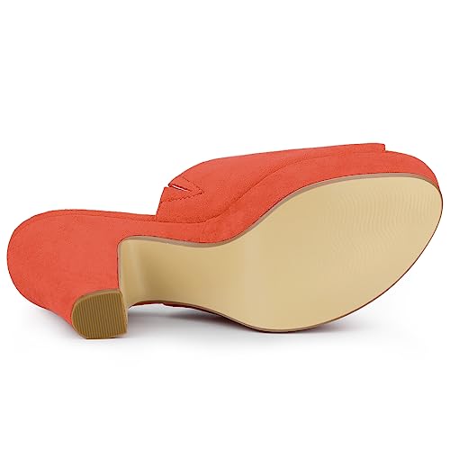 Image of Allegra K Women's Open Toe Platform Chunky Heel Slides Sandals
