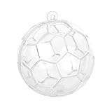 Soccer Ball Shaped Acrylic Candy Boxes,12 Pack,2.36',Perfect for Weddings, Birthdays,Designer Cute Clear Lucite Plastic Treat Containers,Clear Fillable Ornaments Crafts Decorations