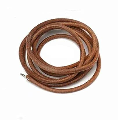STAR SUNLITE Extra Strong Genuine Leather Round Sewing Belt for Sewing Machine with Metal Hook Genuine Leather Round Sewing Belt