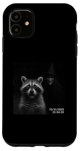 Funny Raccoon On Security Camera With Witch Halloween X}zP[X iPhone 11 p