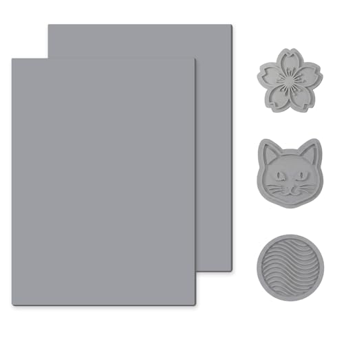 Wonuante 2 Stück Stempelgummi für Laser, 21 x 30 cm Lasergummi Stempelblatt, Weicher Stempelgummi zum Lasern für DIY-Stempel, Handgefertigte Bastelblöcke