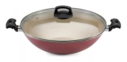 Panela Wok Paella Cereja 28cm 4,1l Antiaderente Teflon