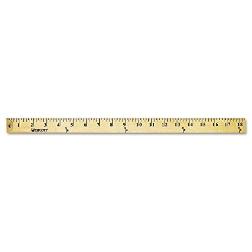 Westcott 10425 Wooden Yardstick with Brass Ends and Hang Holes Clear Lacquer Finish