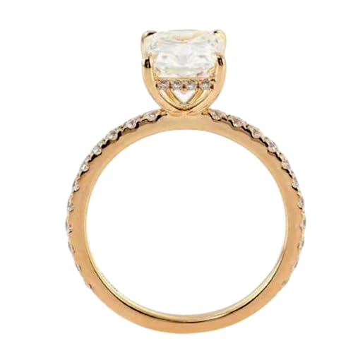 Bague de fiançailles moissanite plaqué or, l'élégance discrète à porter tous les jours