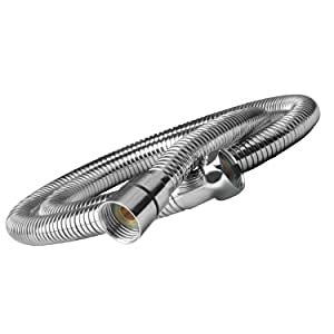 Aquieen Stainless Steel 304 Shower Hose (Grade SS AISI-304) Anti-Corrosion & Anti Explosion Shower Tube, Silver (1 Meter) 2