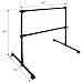 4FT/6FT Height Adjustable Double Ballet Barre, Freestanding Portable Stretching Dance Bar for Home, Heavy Duty Exercise Equipment for Kids & Adults with Anti-Slip Rubber Pads (Black, 4FT-Steel)