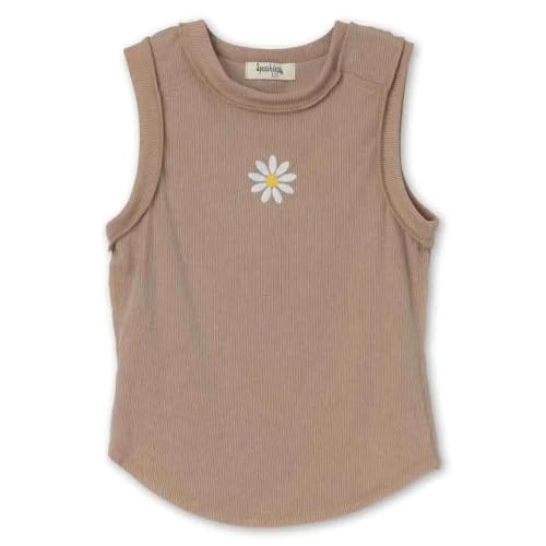 Speechless Girls' Sleeveless Rib Knit Embellished Tank Top