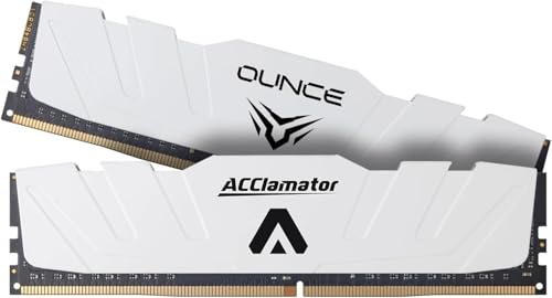 Image of DDR4 RAM 16GB (2x8GB) 3200MHz PC4-28800 CL18 1.35V XMP 288-pin Desktop PC Memory Module with Heatsink White Acclamator Ounce