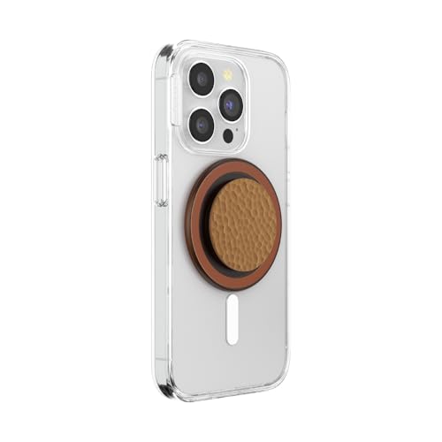 Image of PopSockets Phone Grip for MagSafe, Magnetic Holder, Phone Stand, Brown - Enamel Hammered Copper Tone