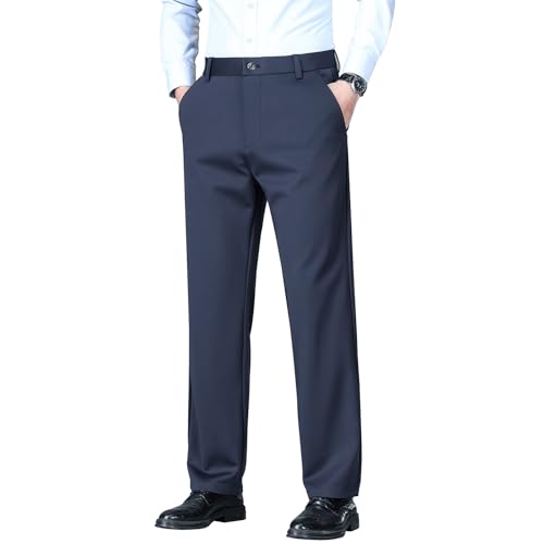 Mylldey Men's Regular Fit Dress Pants Casual Business Flat Front Mens Wrinkle Free Comfort Stretch Pants