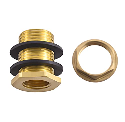 Carvedexquisitely 2 Pack 1/2 Inch Female Npt And 3/4 Inch Male Ght (Garden Hose Threaded) Solid Brass Water Tank Connector thumb #3
