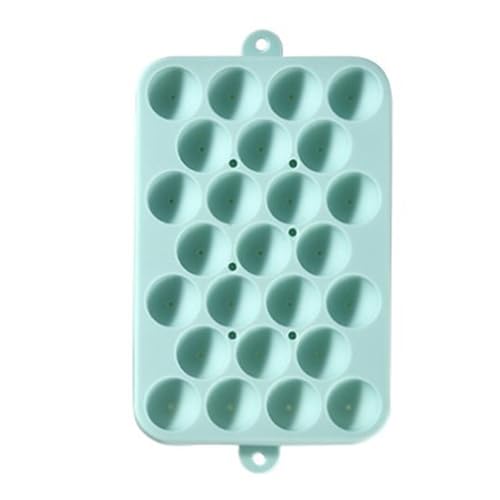 Molde de silicona para cubitos de hielo, 25 cavidades redondas miniatura 1