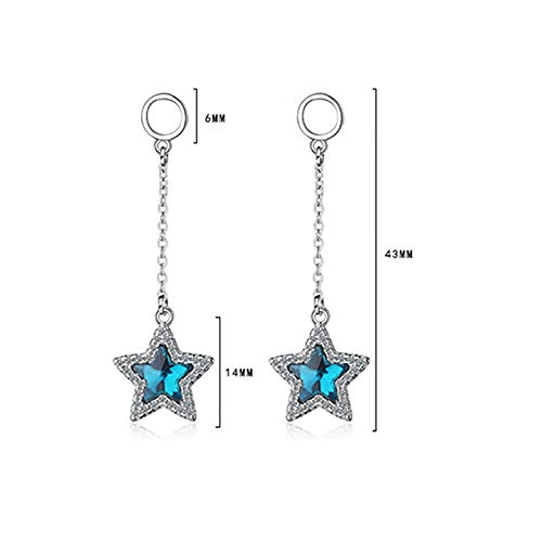 Pendientes azules de plata para regalo de mujer con estuche especial 4