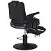 BarberPub Heavy Duty Vintage Barber Chair, Hydraulic Reclining Salon Chairs, Shampoo Beauty Spa Styling Equipment 3819 (All Black)