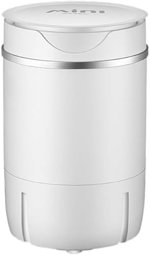 ミニ洗濯機 小型 ポータブル洗濯機 脱水機能付き 滅菌機能 ブルーレイ滅菌 省スペース 簡易 靴下 ベビー服 下着洗浄 (ホワイト)