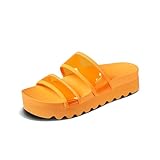 REEF Vista Hi-Energy Womens Platform Fashion Sandal, Arch Support, Ultra Soft Cushion Footbed, Orangeade, 8