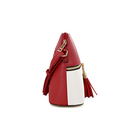 Image of SG SUGU Lunar Lightweight Medium Dome Crossbody Bag Shoulder Bag with Tassel | Zipper Pocket | Adjustable Strap