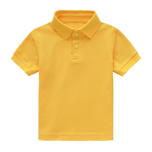 Boys Summer Polo Shirts Formal Short Sleeve Shirts School Uniform Lapel T-Shirt Girls Plain Tees Tops Size 1-6 Years
