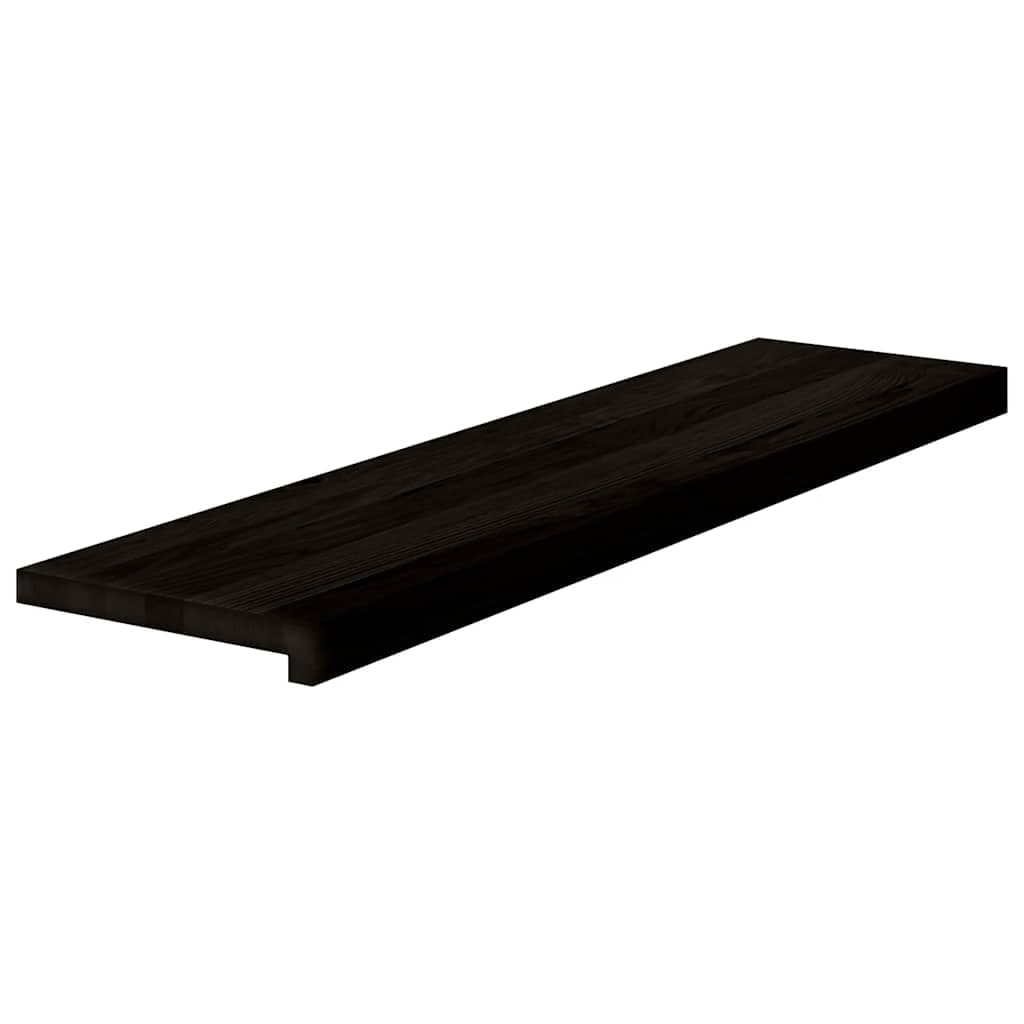 Générique 2-częściowe stopnie schodowe z litego dębu ciemnobrązowego 100 x 30 x 2 cm, solidne drewniane stopnie na schody i parapet