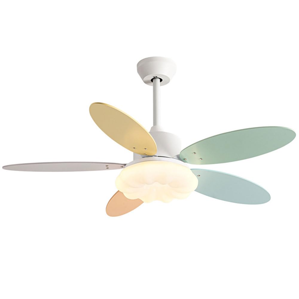 Ventilateur de plafond silencieux 6 vitesses à LED et télécommande pour chambre d'enfant