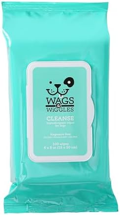 Wags & Wiggles Hypoallergenic Dog Wipes for Sensitive Skin, Fragr...