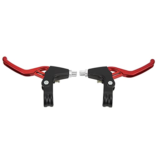 Lybunair 2Pcs Universal Bike Brake Lever with Aluminium Alloy V Brake Handlebar, Easy Installation Bike Accessory (Red)