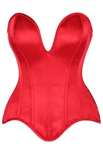 Image of Daisy Corsets Satin Overbust Corset Top for Women. Lingerie, Bustier, and Plus Size. Steel Boned Cincher - Zipper and Lacing